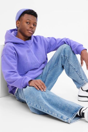 Buy Bright Purple Teen Logo Hoodie from the Gap online shop