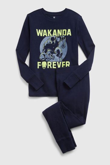 Blue Marvel Black Panther Long Sleeve Pyjama Set