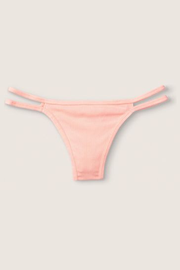 Victoria's Secret PINK Peach Aura Orange Cotton Thong Knicker