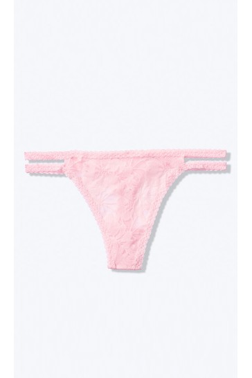 Victoria's Secret PINK Pink Strappy Lace Thong Knicker