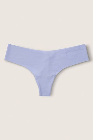 Victoria's Secret PINK Dusty Periwinkle With Graphic No Show Thong Knicker