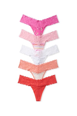 Victoria's Secret 5 Pack Lace Waist Thong Panties