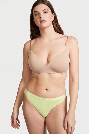 Victoria's Secret Iced Olive Green Cotton Thong Knickers