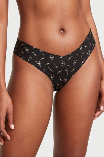 Victoria's Secret Black Cheers Smooth Thong Knickers