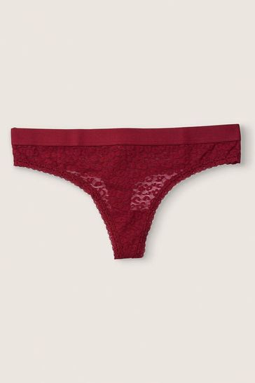 Buy Victoria's Secret PINK Lace Logo Thong Knicker from the Victoria's ...