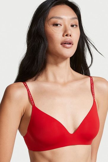 Buy Victoria's Secret Smooth Logo Strap Lightly Lined Non Wired T-Shirt Bra  from the Victoria's Secret UK online shop