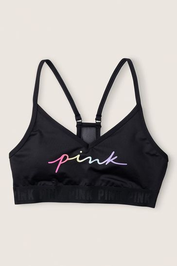 Victoria's Secret PINK Black And Grey Lightly Lined Low Impact Sports Bra