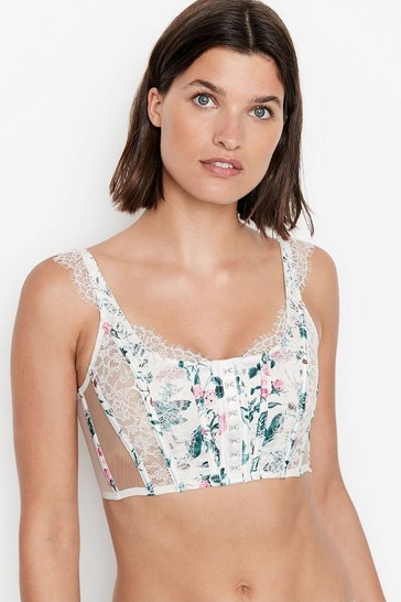 Buy Victoria's Secret Black Floral Embroidered Lace Unlined Corset Bra Top  from the Next UK online shop