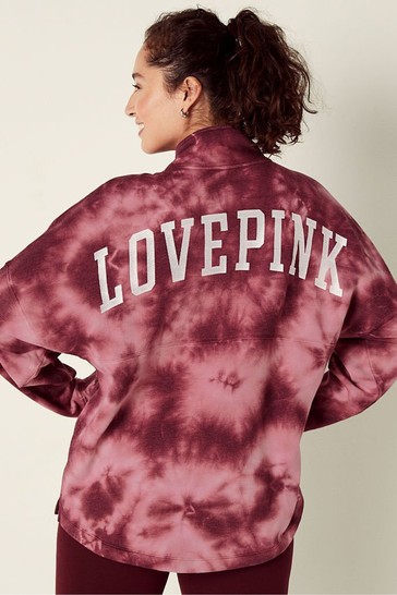 Victoria s Secret PINK Varsity Half Zip Fleece Top