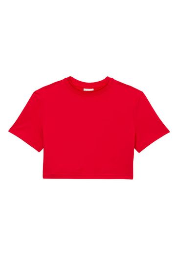 Victoria's Secret PINK Red Pepper Super Soft Micro Fit Stretch Cropped T-Shirt