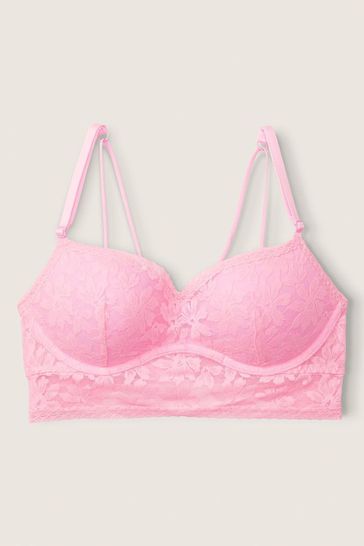 Victoria's Secret PINK Daisy Pink Lace Wired Push Up Bralette