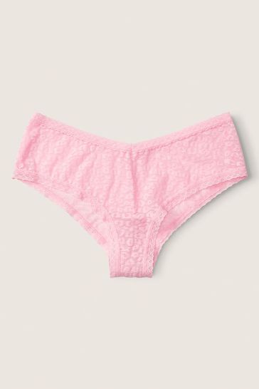 Victoria's Secret PINK Daisy Pink Lace Logo Cheeky Knickers