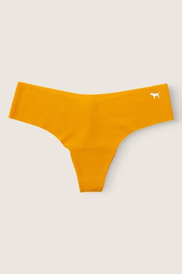 Victoria's Secret PINK Golden Mustard Yellow No Show Thong Knickers