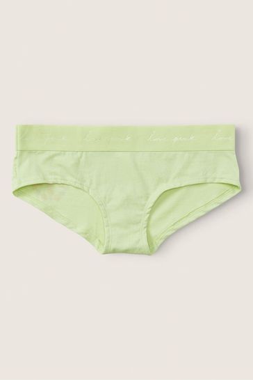 Victoria's Secret PINK Icy Lime Green Cotton Logo Hipster Knickers