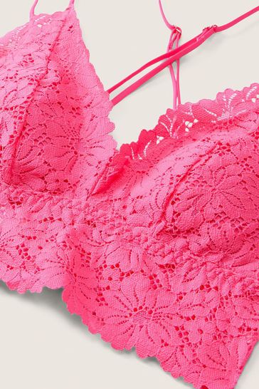 Victoria's Secret PINK Capri Pink Lace Strappy Back Longline Bralette