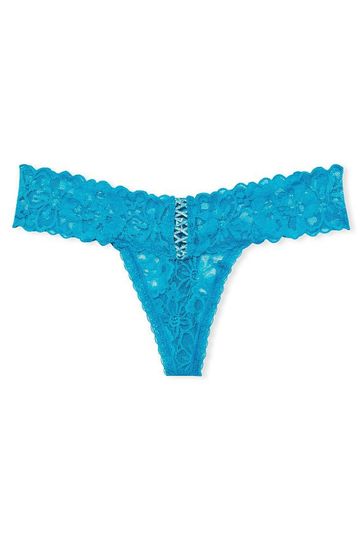 Victoria's Secret Shoreline Teal Lace Thong Panty