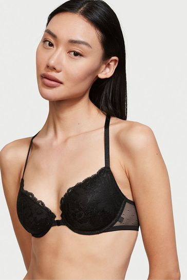 Victoria's Secret Black Lace Front Fastening Lightly Lined T-Shirt Bra