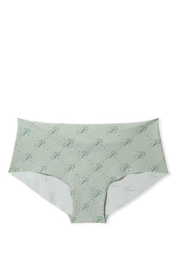 Victoria's Secret PINK Iceberg Green Script No Show Hipster Knickers