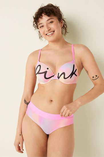 Victoria's Secret PINK Tie Dye Daisy Pink Cotton Logo Hipster Knicker