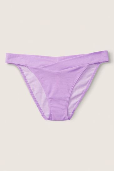 Victoria's Secret PINK Purple Blush Crossover Cotton Bikini Knickers
