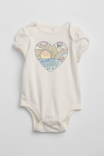 White Graphic Bodysuit - Baby
