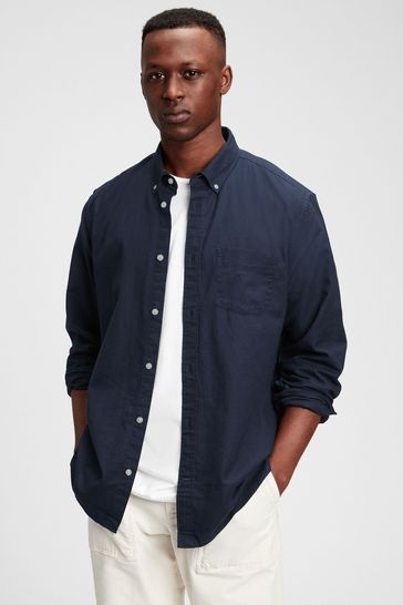 Tapestry Navy Oxford Shirt In Standard Fit