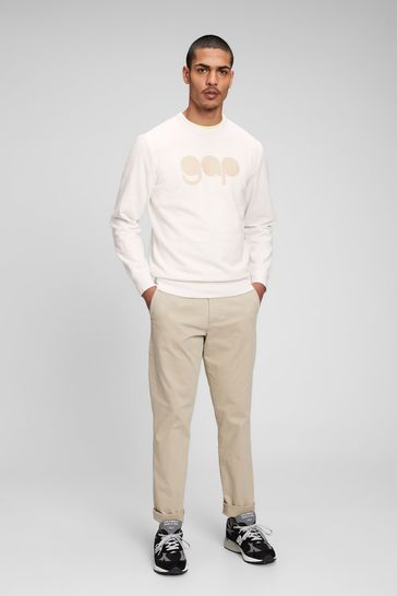 White Logo Pullover Sweatshirt