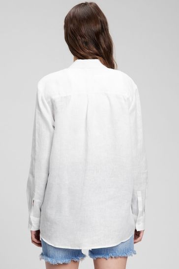 Gap white linen deals shirt