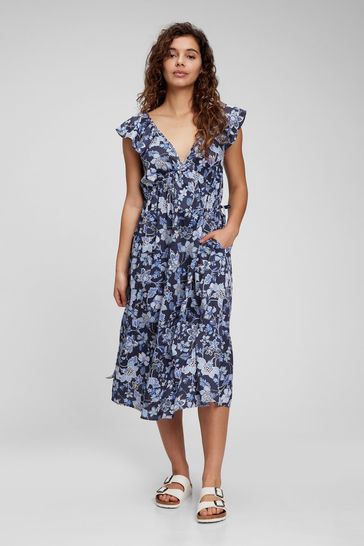 Midi cap sleeve dress gap hotsell