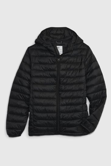 Black Lightweight Puffer Jacket 4 13yrs