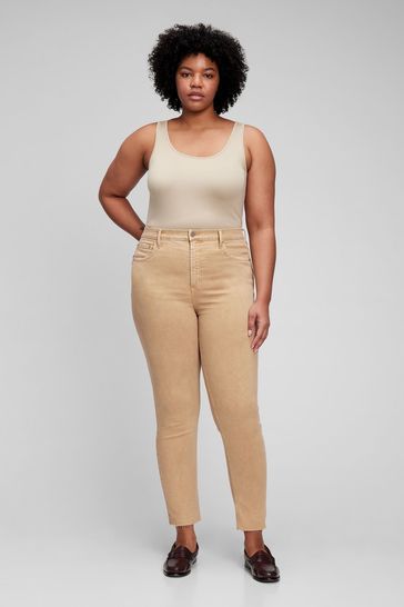 Khaki high waisted jeans sale