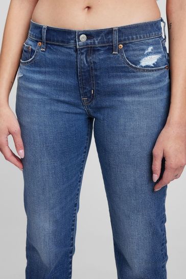 Gap Medium Blue Mid Rise Girlfriend Jeans