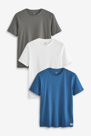 Grey, White and Blue Everyday Crewneck T-shirt 3-Pack