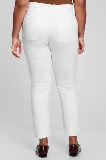 Gap White High Rise Cheeky Straight Jeans