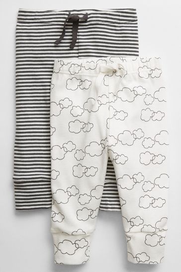 White Pull-On Trousers 2-Pack