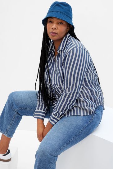 Gap blue striped shirt discount