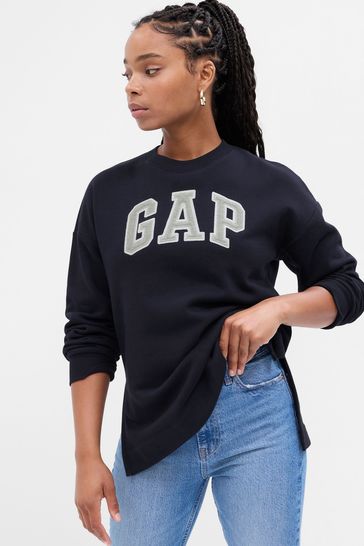 Buy Gap Relaxed Logo Tunic Long Sleeve Crew Neck Sweatshirt from the ...