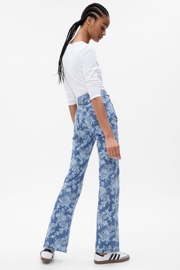 Buy Gap LoveShackFancy High Rise Floral '70s Flare Jeans from the