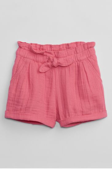 Pink Gauze Pull-On Shorts