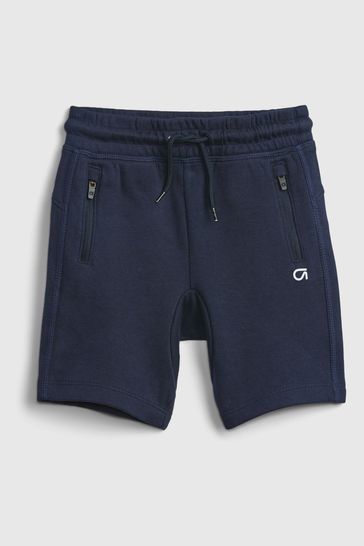 Navy Blue Pull On Zip Pocket Baby Jogger Shorts (12mths-5yrs)