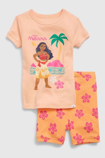 Orange Disney Organic Cotton Moana Pyjamas Short Set