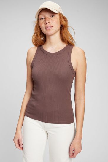 Brown Everyday Ribbed Tank Top