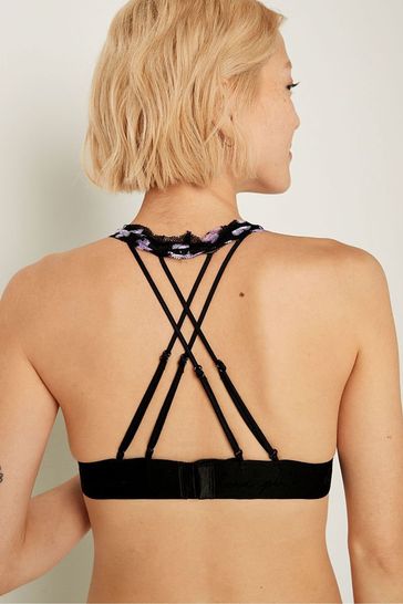 Buy Lace Strappy Back Halter Bralette Online