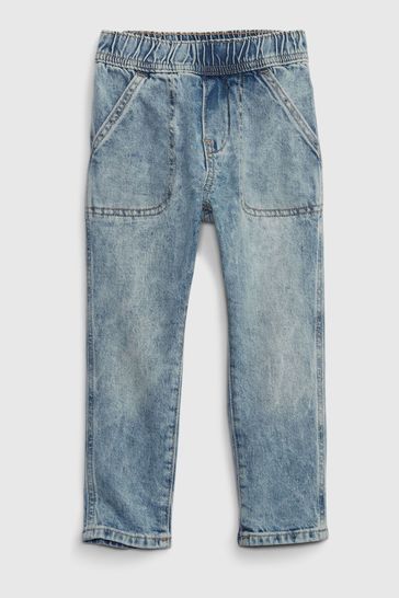 Gap Beige Pull On Easy Taper Jeans
