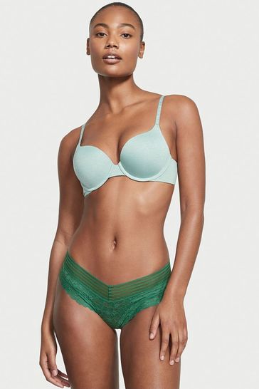 Victoria's Secret Seagrass Palm Green Lace Cheeky Panty