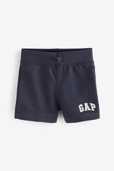 Navy Blue Logo Pull On Jogger Shorts