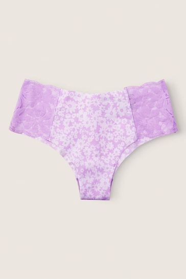 Victoria's Secret PINK Purple Petal Floral No Show Cheeky Knickers
