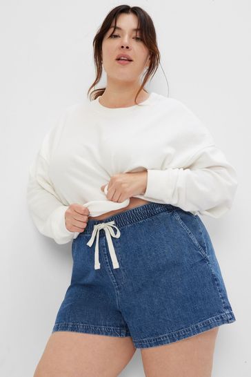 Pull on denim bermuda shorts top