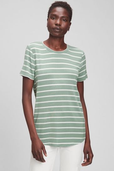 Gap Green Luxe Stripe T Shirt