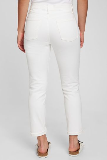 Gap white girlfriend jeans cheap